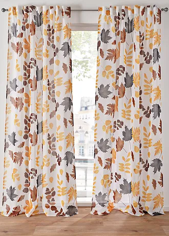 Voilage (1 pce) • sable-marron-gris floral • Boutique bonprix