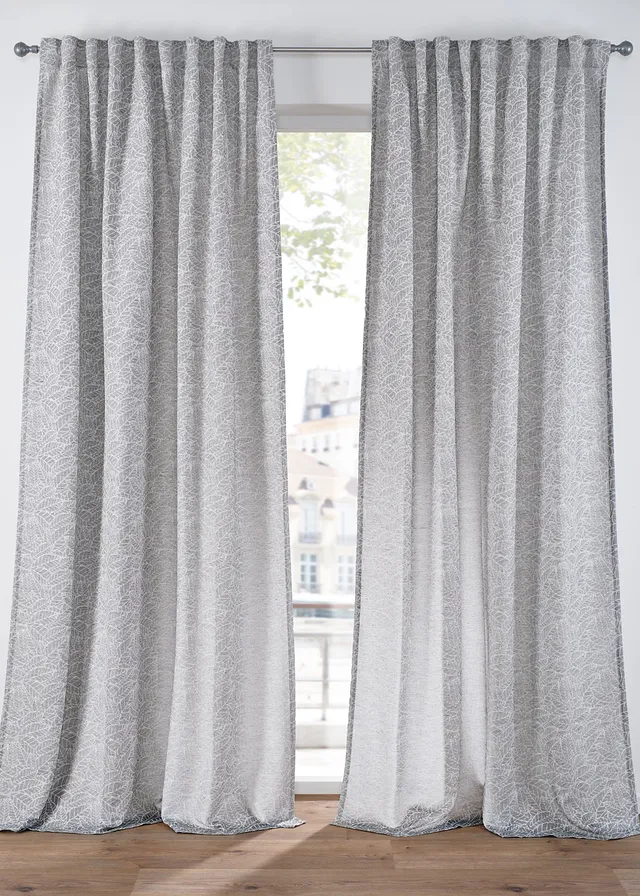 Žakárový záves s listovým motívom (1 ks)