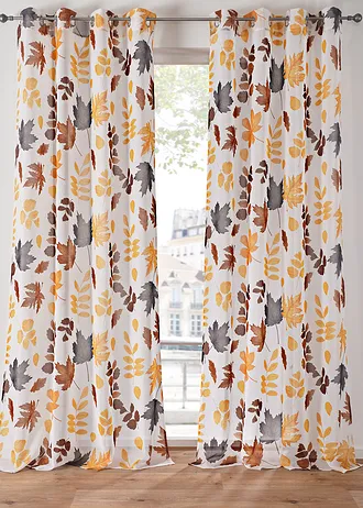 Voilage (1 pce) • sable-marron-gris floral • Boutique bonprix