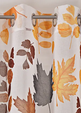 Gordijn met gerecycled polyester (1 stuk) • sand-bruin-grijs gebloemd • bonprix online shop