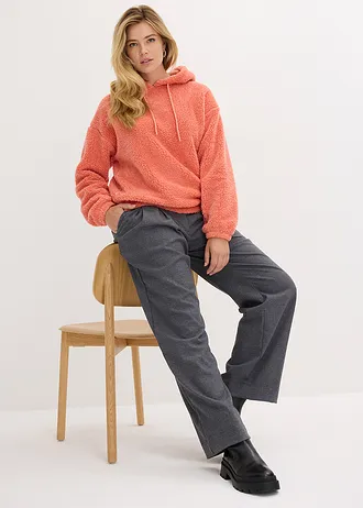 Mikina z medvídkového flísu, barva: kouřově korálová