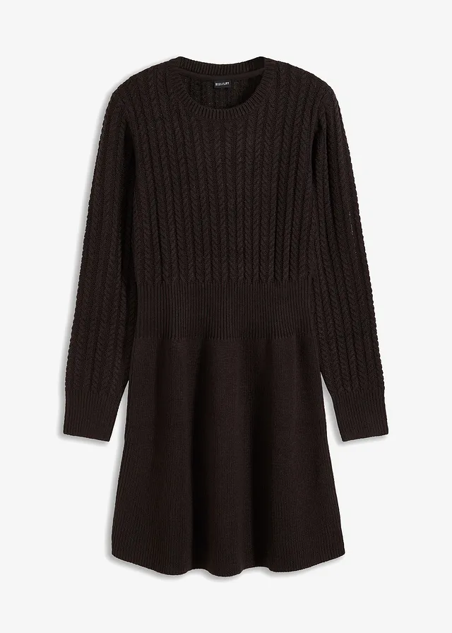 Robe en maille • noir • Boutique bonprix