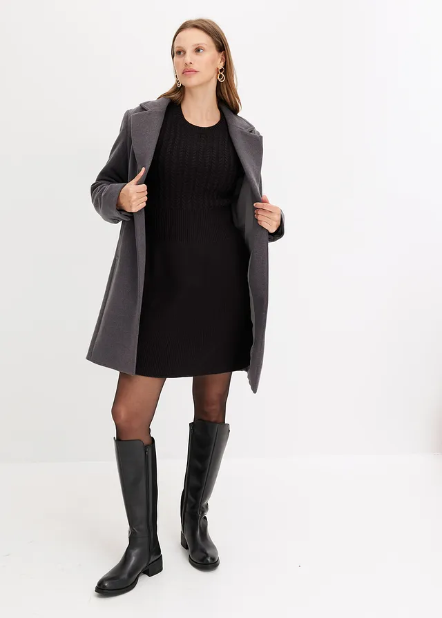 Gebreide jurk • zwart • bonprix online shop