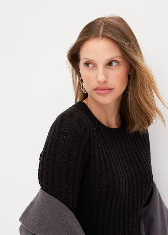 Robe en maille • noir • Boutique bonprix