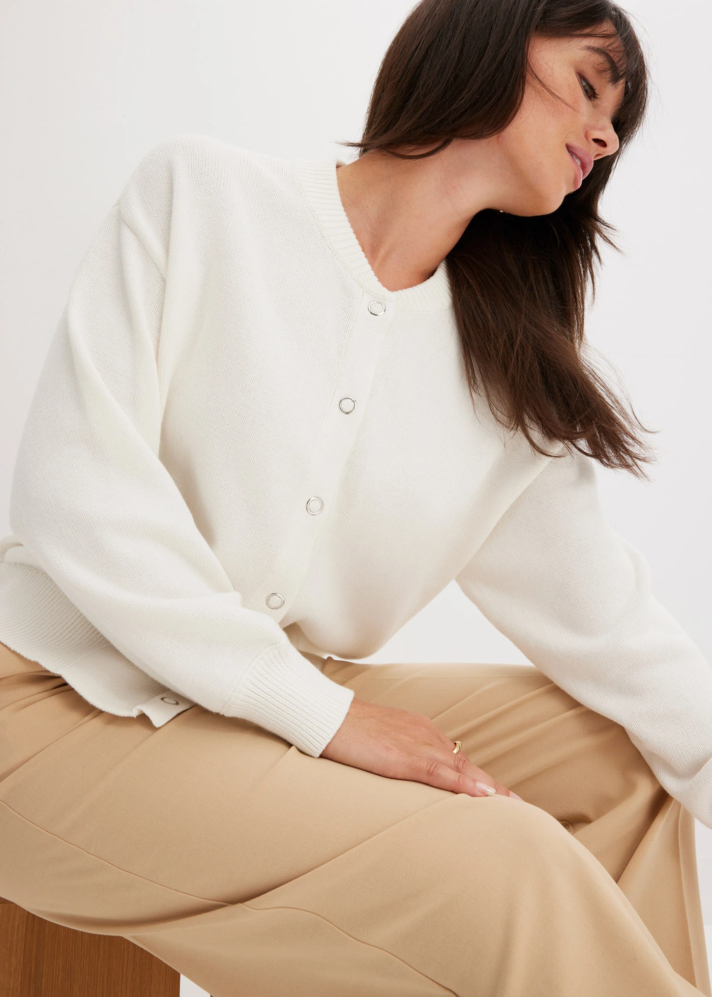 Vest van puur katoen • wolwit • bonprix online shop