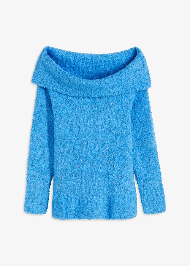 Pull épaules dénudées, Couleur: bleu brillant