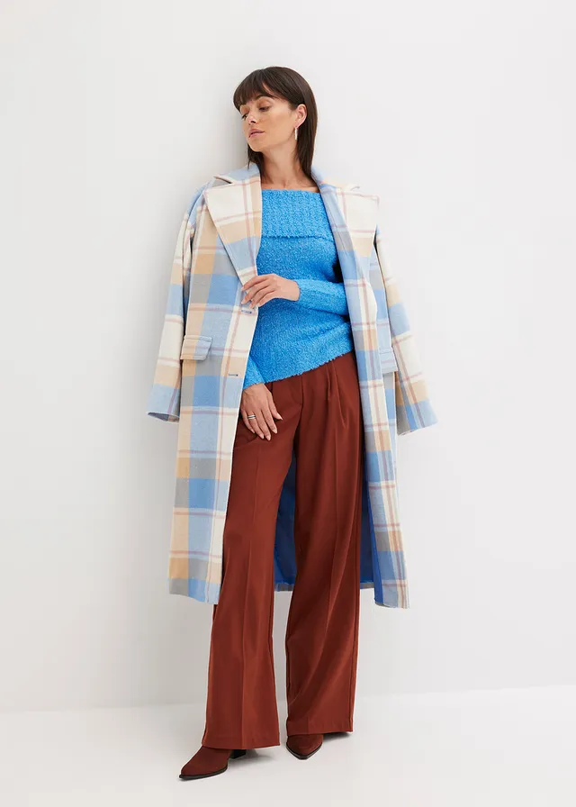 Pull épaules dénudées, Couleur: bleu brillant