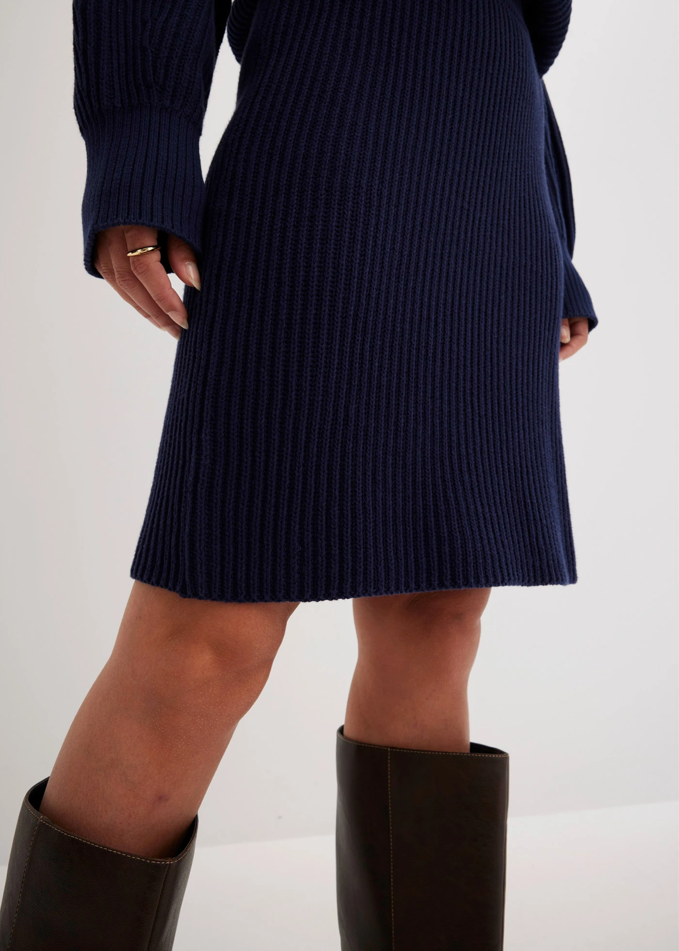 Fustă tricotată din bumbac 100% • bleumarin • magazin bonprix