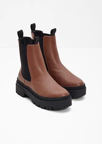 Chelsea boots met geprofileerde zool • cognac • bonprix online shop