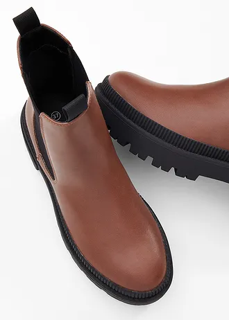 Chelsea boots met geprofileerde zool • cognac • bonprix online shop