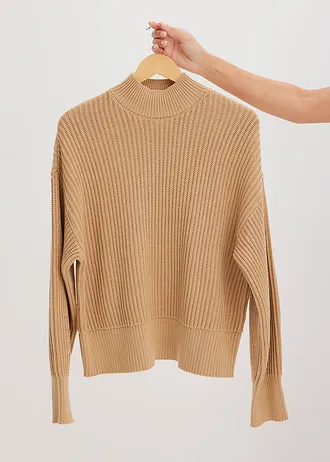 Oversize svetr z čisté bavlny • bílá káva • bonprix obchod