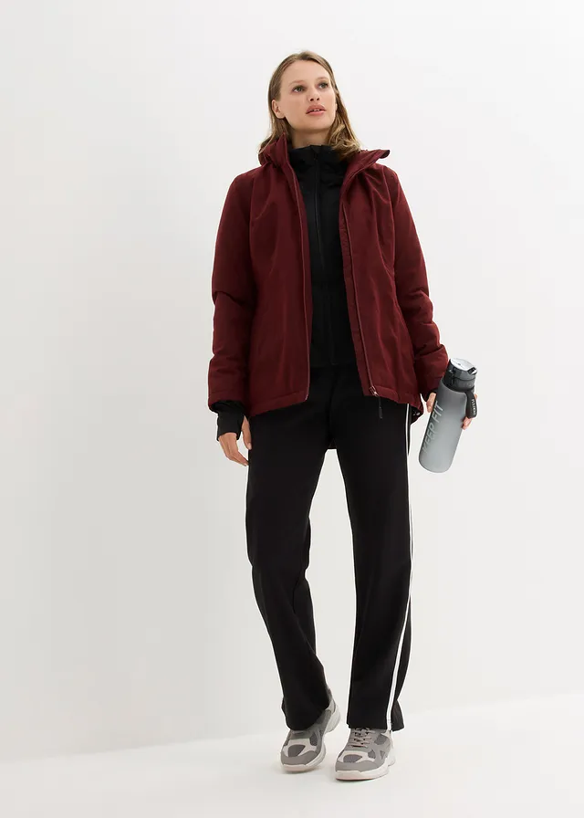 Parka imperméable, style 2 en 1, Couleur: rouge châtaigne
