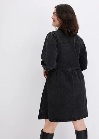 Džínové šaty, barva: černý denim