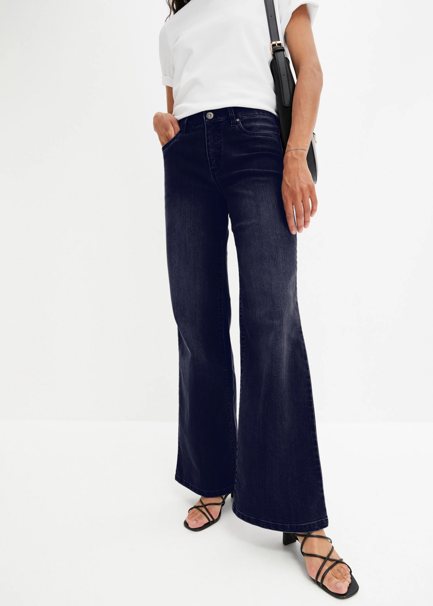 Strečové džíny Wide Leg, Mid Waist • nočně modrý denim • bonprix obchod