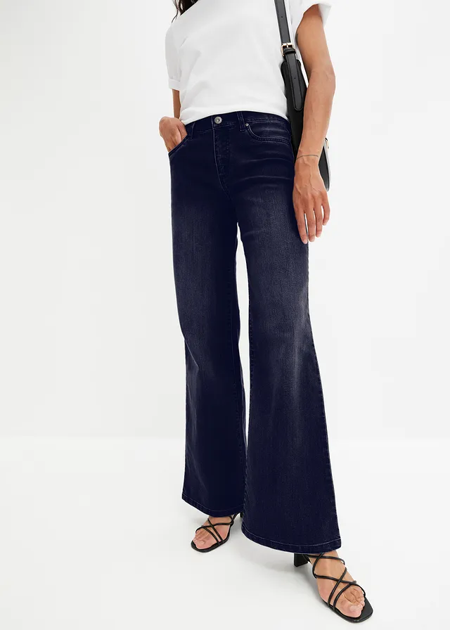 Jean large taille mi-haute, extensible • bleu nuit denim • product-page.page-title-suffix