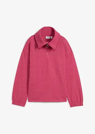 Sweater met grote schipperskraag, lange mouw • bessenpink • bonprix online shop