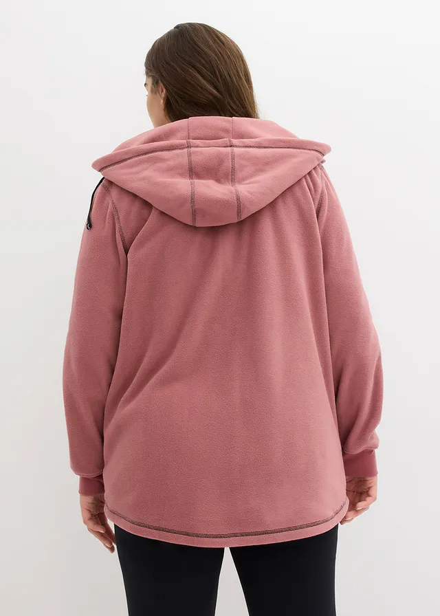 Veste polaire avec poches zippées, Couleur: vieux rose