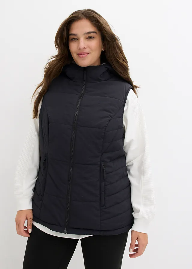 Doudoune sans manches doublée sherpa, Couleur: noir