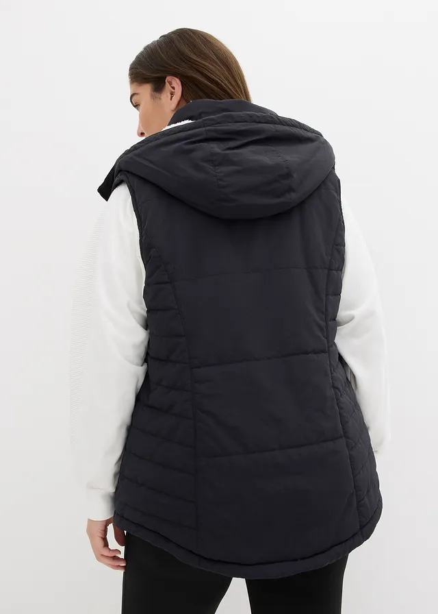 Doudoune sans manches doublée sherpa, Couleur: noir