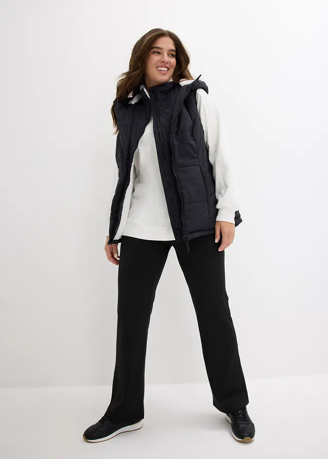Doudoune sans manches doublée sherpa, Couleur: noir