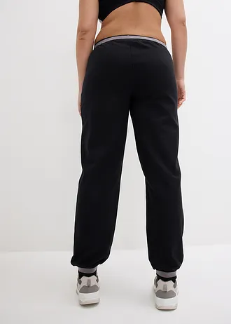 Sweatpants in een katoenmix (set van 2), Kleur: zwart+vlierbes mêlee