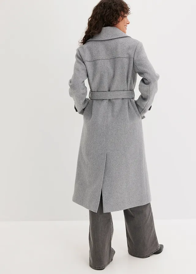 Lange jas in wollen look • grijs gemêleerd • product-page.page-title-suffix
