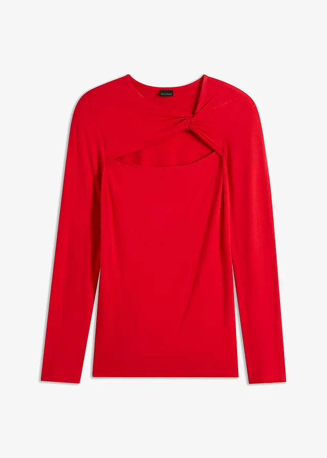 Shirt met knoopdetail • dieprood • bonprix online shop