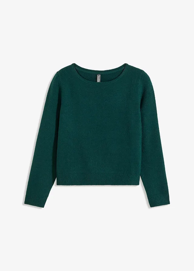 Pletený pulóver s lodičkovým výstrihom