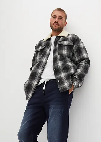 Regular Fit farmer-jogger, elasztikus derékpánttal, Straight • sötétkék denim • bonprix áruház