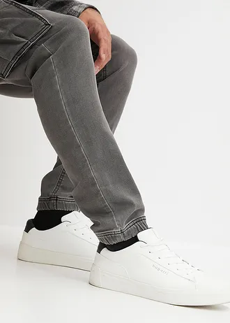 Teplákové džínsy s elastickým pásom, Regular Fit, rovné • sivá denim • obchod bonprix