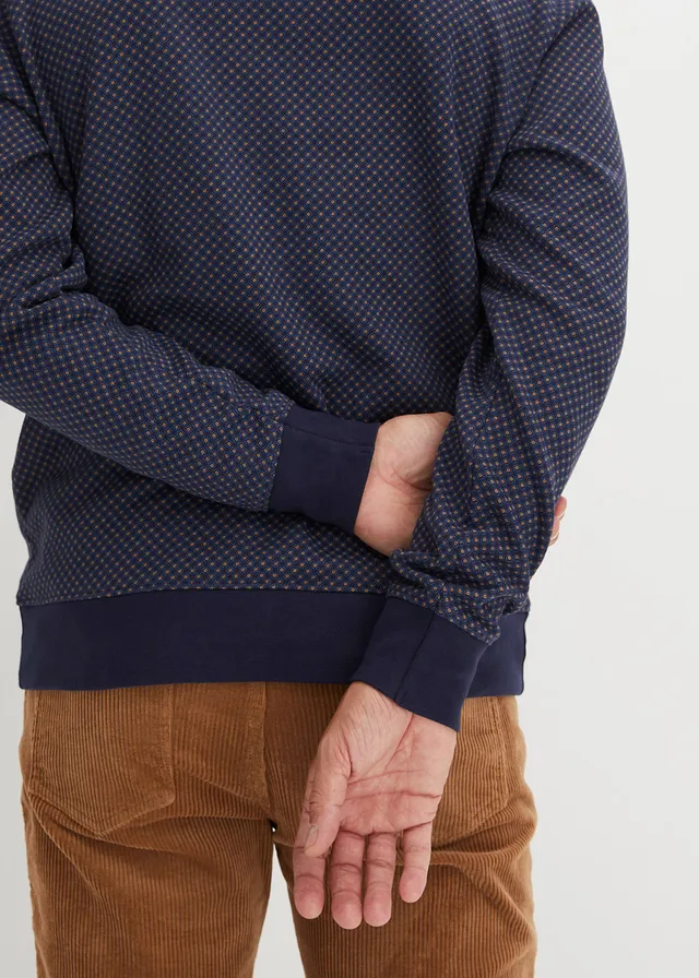 Elegante sweater met polokraag • donkerblauw grafische print • product-page.page-title-suffix