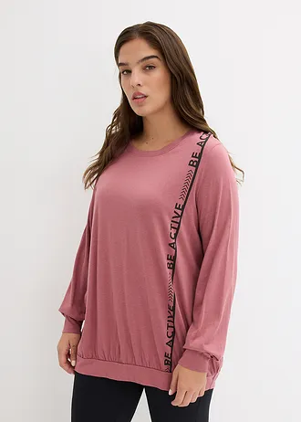 Losjes vallend sportshirt, lange mouw, Kleur: soft bessen