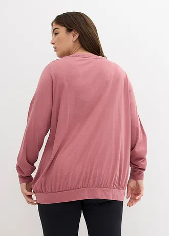 Losjes vallend sportshirt, lange mouw, Kleur: soft bessen