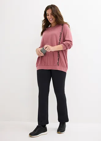 Losjes vallend sportshirt, lange mouw, Kleur: soft bessen