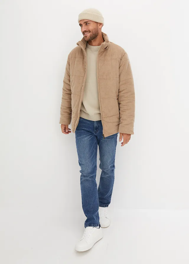 Jean droit extensible en denim épais, Regular, Couleur: bleu denim