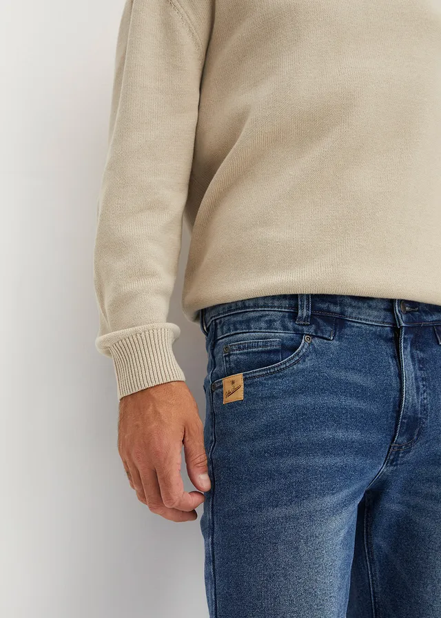 Regular fit stretch jeans van stevig denim, straight • blauw denim • product-page.page-title-suffix