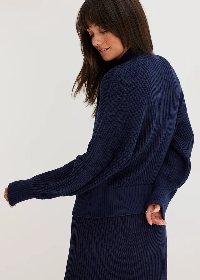 Oversized trui van puur katoen • donkerblauw • product-page.page-title-suffix