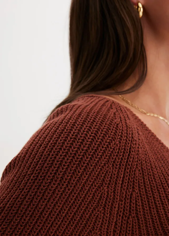 Pull côtelé 100% coton • acajou • product-page.page-title-suffix