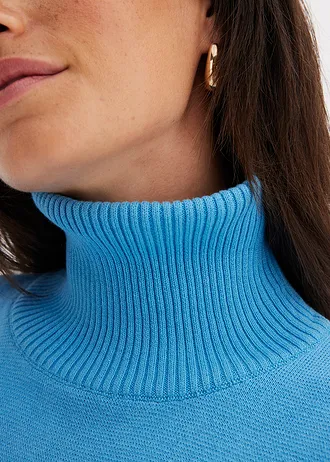 Pull côtelé 100% coton • bleu brillant • Boutique bonprix