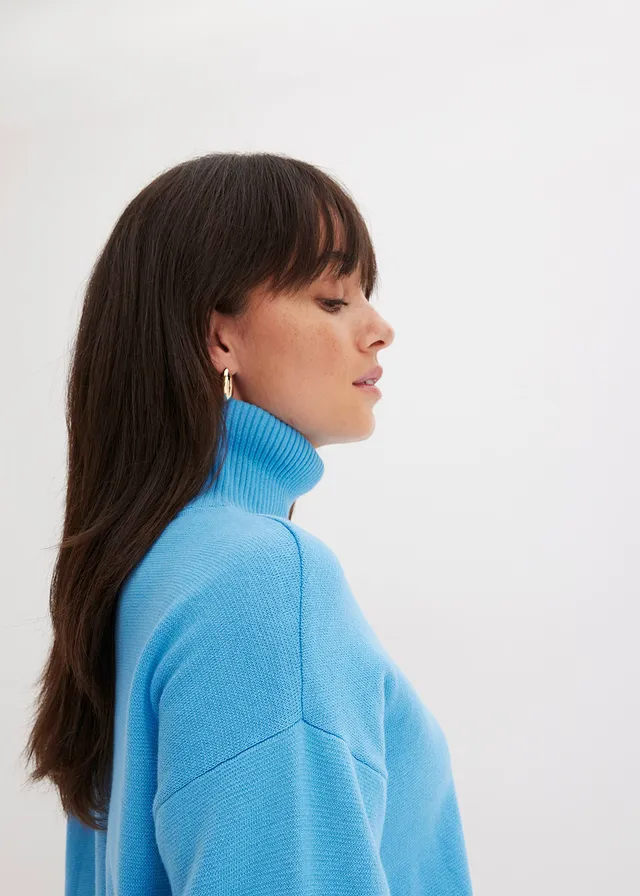Pull côtelé 100% coton • bleu brillant • product-page.page-title-suffix