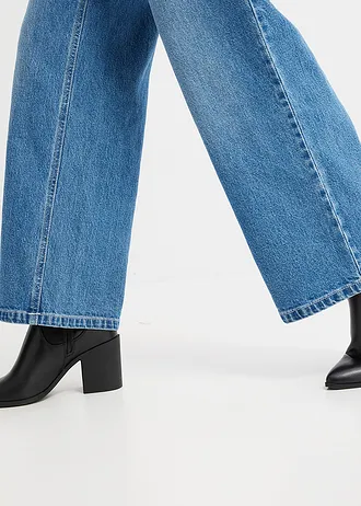 Džíny Wide Leg, Mid Waist • modrý denim used • bonprix obchod