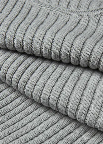 Geribde, gebreide jurk • lichtgrijs gemêleerd • bonprix online shop