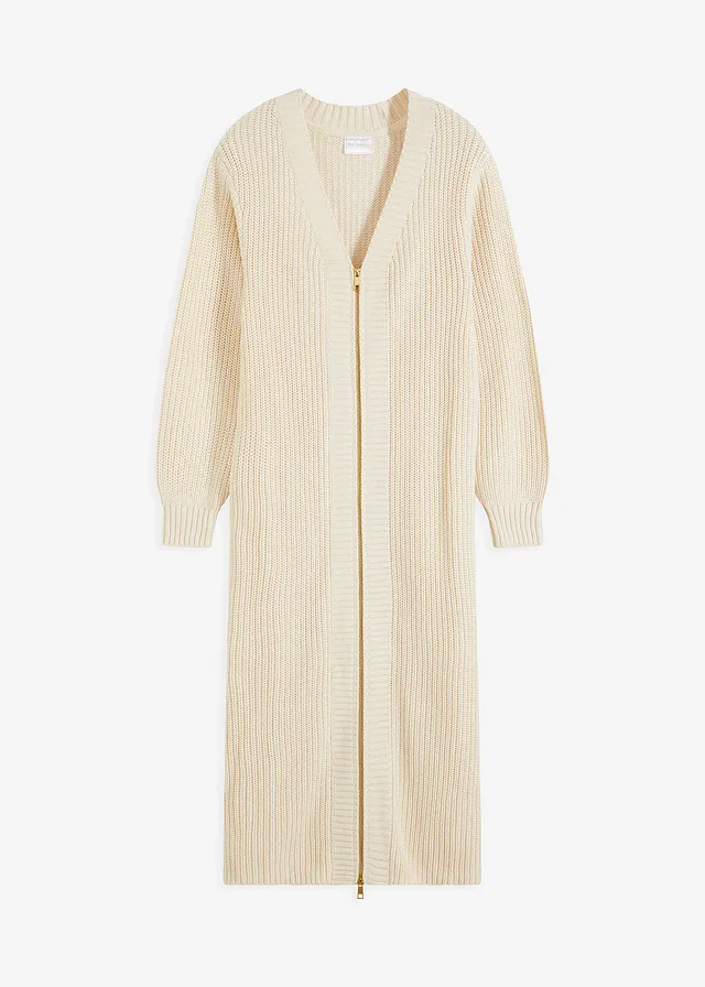 Vrúbkované pletené šaty so zipsom