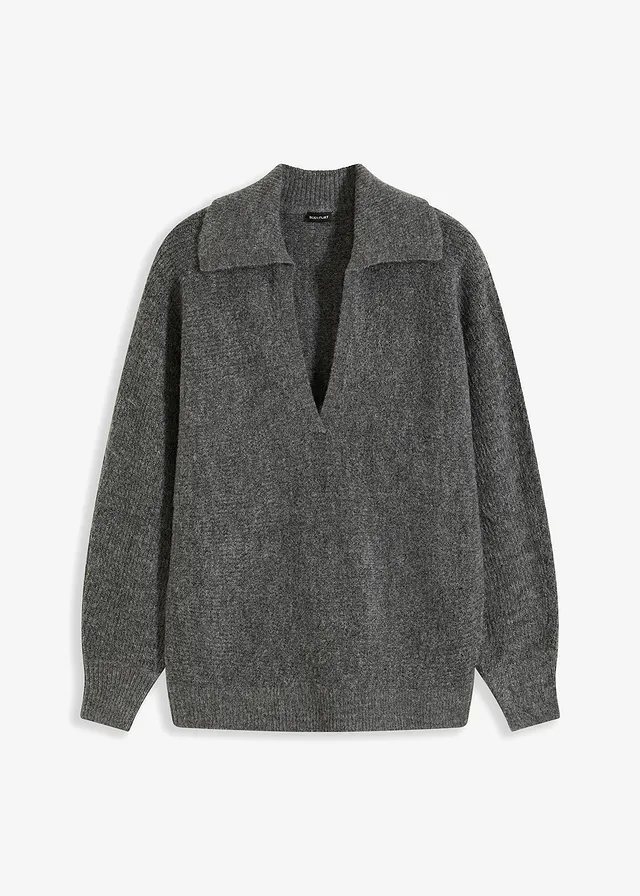 Vrúbkovaný pulóver Vrúbkovaný pulóver