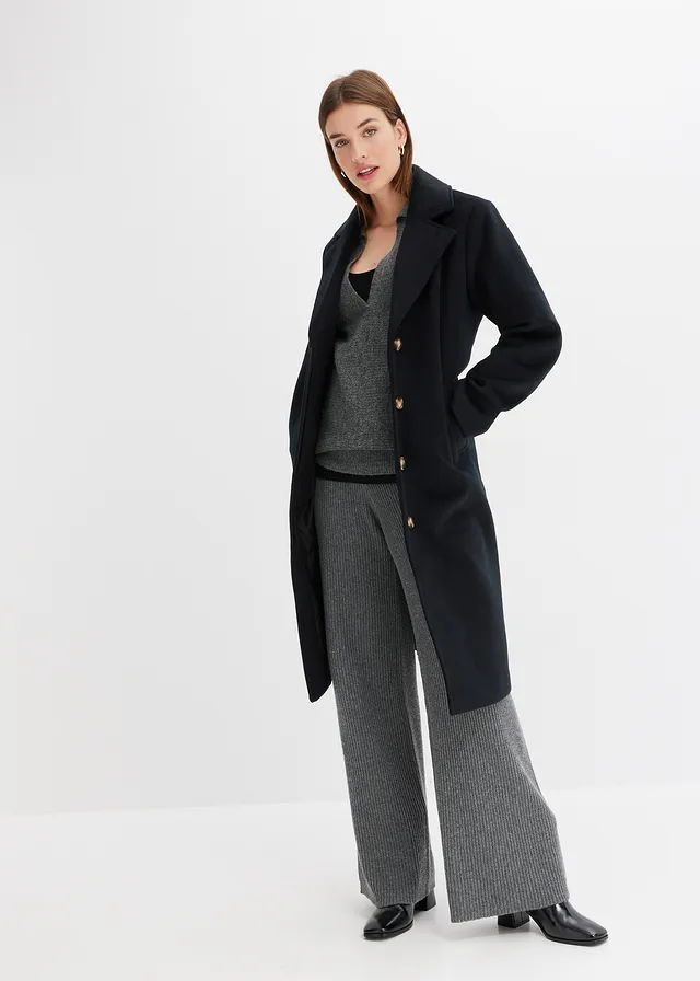 Vrúbkovaný pulóver antracitová melírovaná