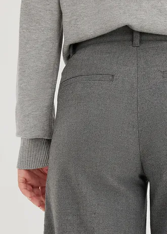 Široké kalhoty se sklady v pase • šedý melír • bonprix obchod