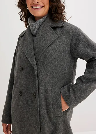 Manteau croisé oversize • anthracite chiné • Boutique bonprix
