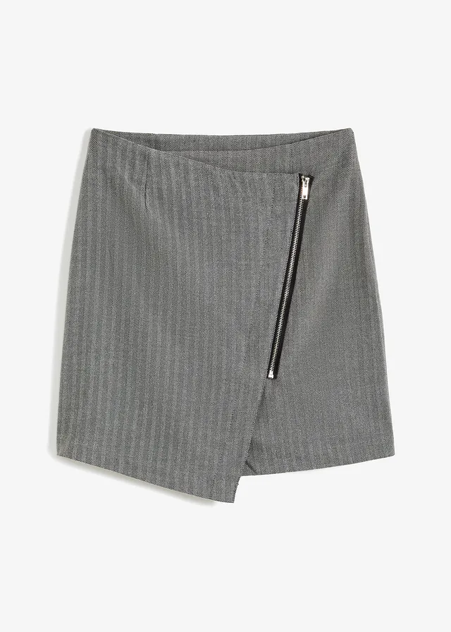 Sukně v zavinovacím vzhledu • šedá • bonprix obchod