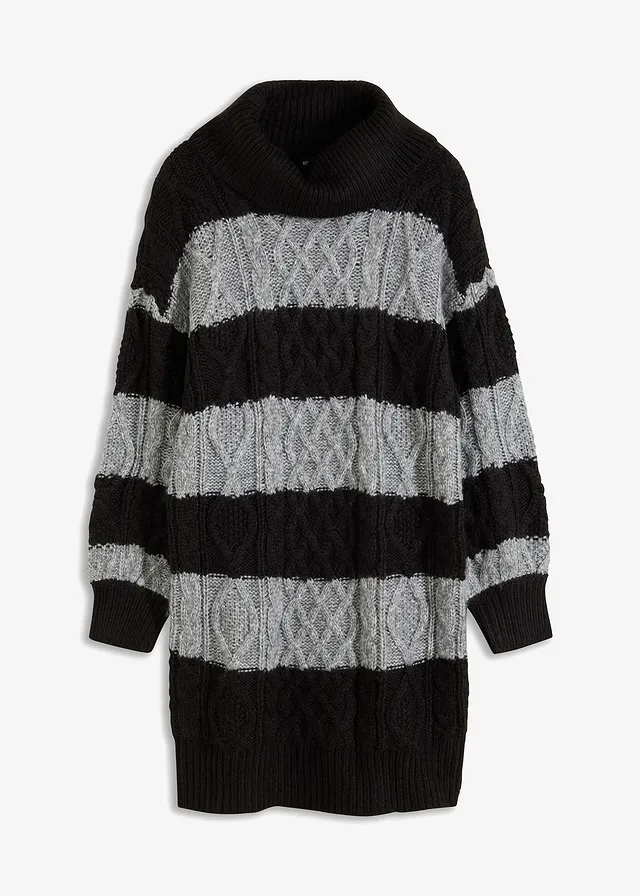 Rochie tricotată, cu dungi