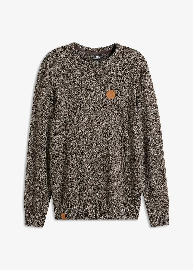 Pull col rond en coton mélangé